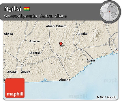 Shaded Relief 3D Map of Ngilisi