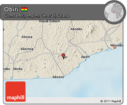 Shaded Relief 3D Map of Obiri