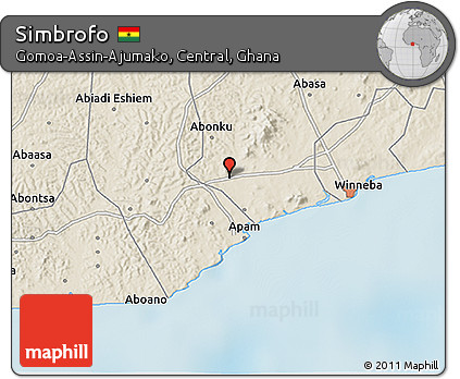 Shaded Relief 3D Map of Simbrofo