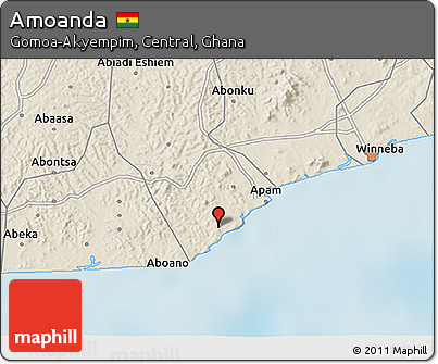 Shaded Relief 3D Map of Amoanda
