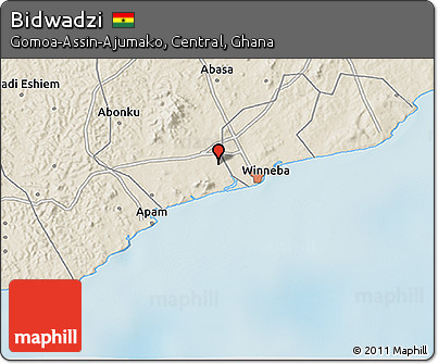 Shaded Relief 3D Map of Bidwadzi