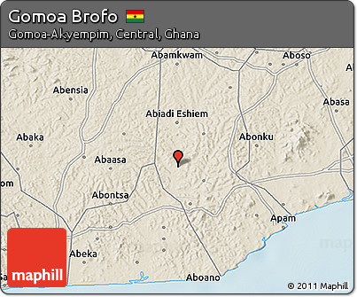 Shaded Relief 3D Map of Gomoa Brofo