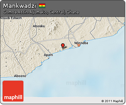 Shaded Relief 3D Map of Mankwadzi