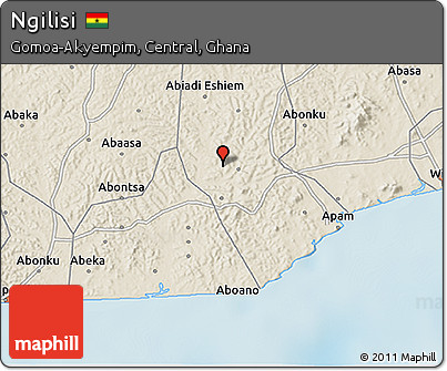 Shaded Relief 3D Map of Ngilisi