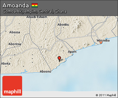 Shaded Relief 3D Map of Amoanda