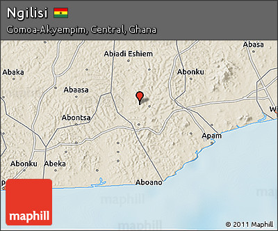 Shaded Relief 3D Map of Ngilisi