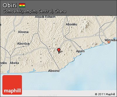 Shaded Relief 3D Map of Obiri