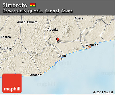Shaded Relief 3D Map of Simbrofo
