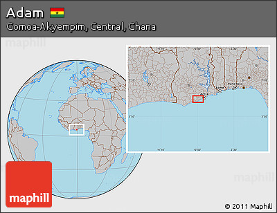 Gray Location Map of Adam