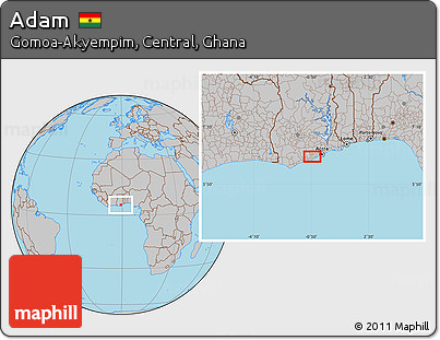 Gray Location Map of Adam
