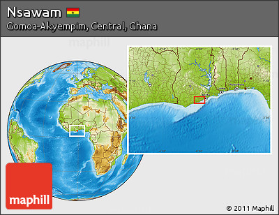 Physical Location Map of Nsawam