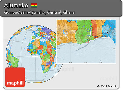 Political Location Map of Ajumako