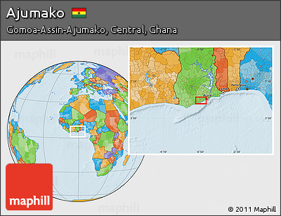 Political Location Map of Ajumako
