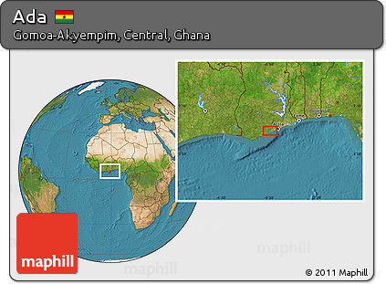 Satellite Location Map of Ada