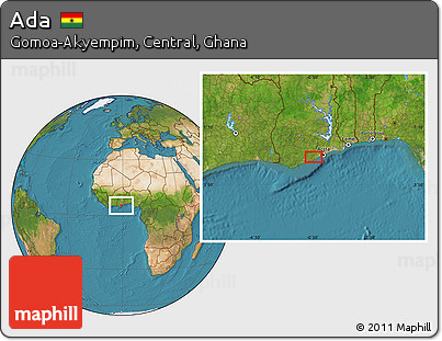 Satellite Location Map of Ada