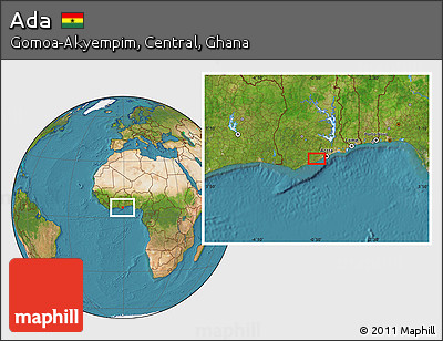 Satellite Location Map of Ada