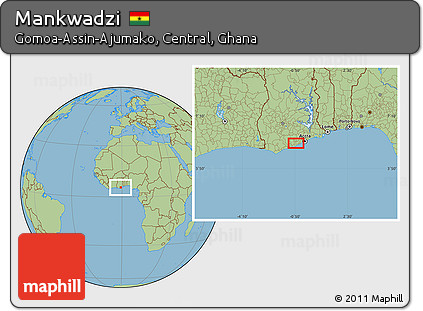 Savanna Style Location Map of Mankwadzi