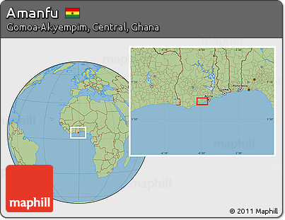 Savanna Style Location Map of Amanfu