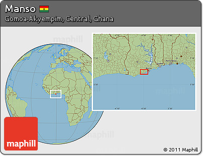 Savanna Style Location Map of Manso
