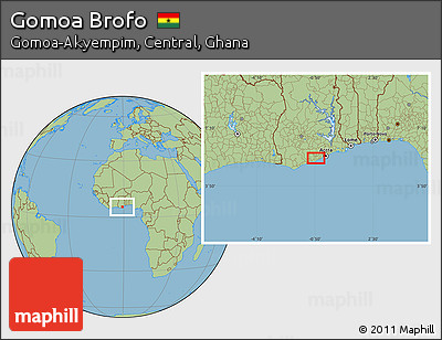 Savanna Style Location Map of Gomoa Brofo