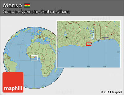 Savanna Style Location Map of Manso