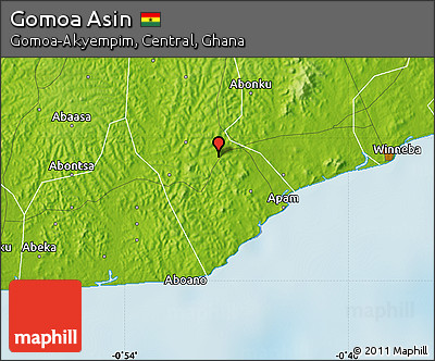 Physical Map of Gomoa Asin
