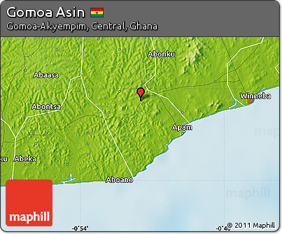 Physical Map of Gomoa Asin