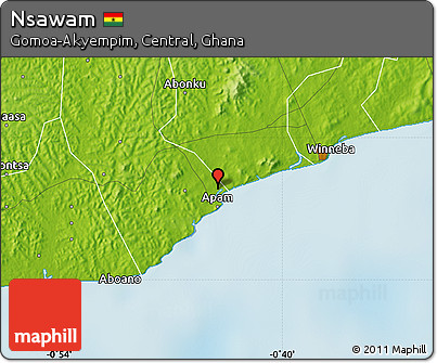Physical Map of Nsawam
