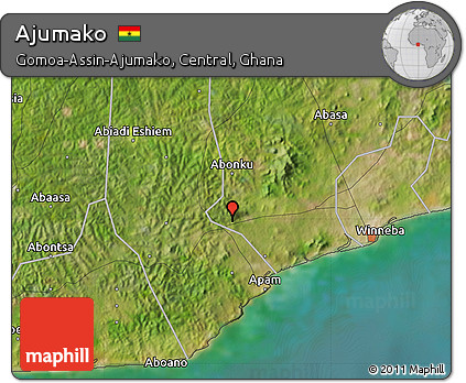 Satellite Map of Ajumako