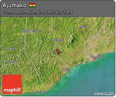 Satellite Map of Ajumako