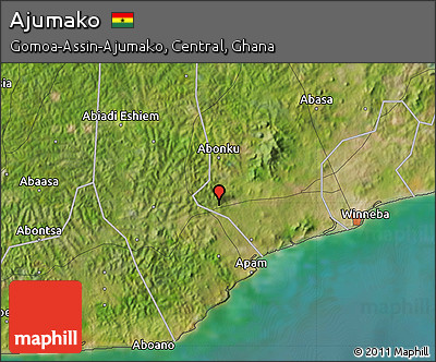 Satellite Map of Ajumako