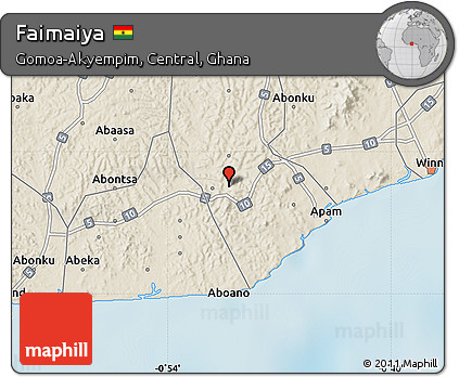 Shaded Relief Map of Faimaiya