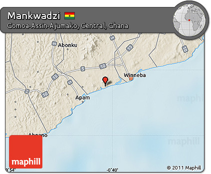 Shaded Relief Map of Mankwadzi