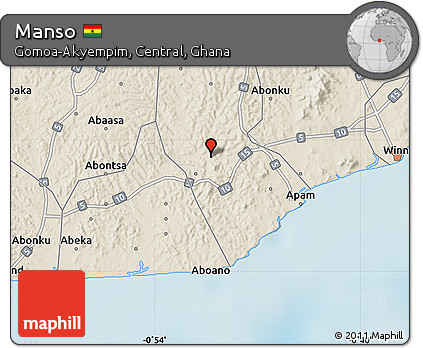 Shaded Relief Map of Manso