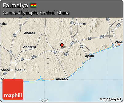 Shaded Relief Map of Faimaiya