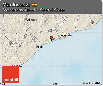 Shaded Relief Map of Mankwadzi