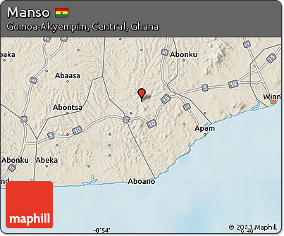 Shaded Relief Map of Manso