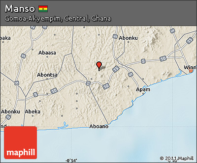 Shaded Relief Map of Manso