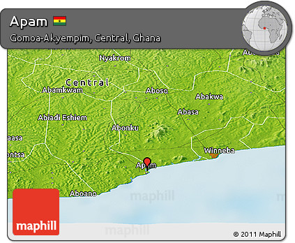 Physical Panoramic Map of Apam