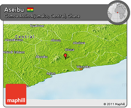 Physical Panoramic Map of Aseibu