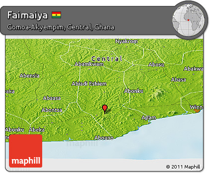 Physical Panoramic Map of Faimaiya