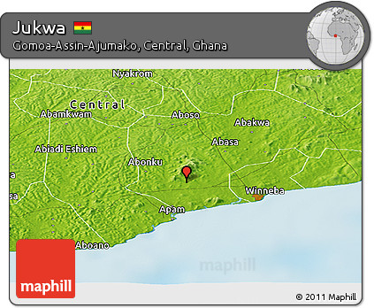 Physical Panoramic Map of Jukwa
