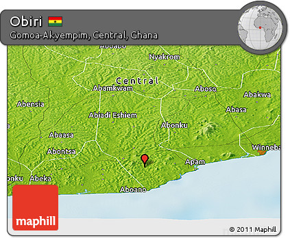 Physical Panoramic Map of Obiri