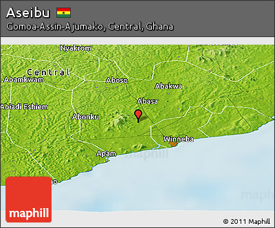 Physical Panoramic Map of Aseibu