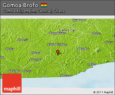 Physical Panoramic Map of Gomoa Brofo
