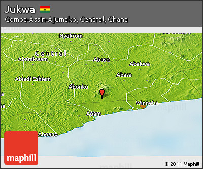Physical Panoramic Map of Jukwa