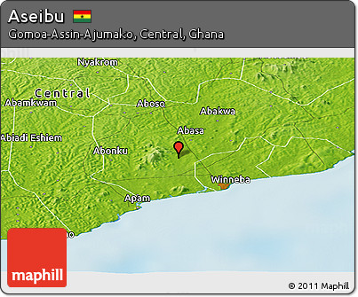 Physical Panoramic Map of Aseibu