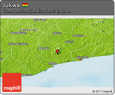 Physical Panoramic Map of Jukwa