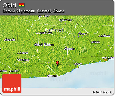 Physical Panoramic Map of Obiri