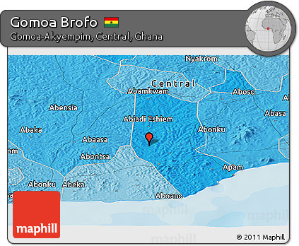 Political Panoramic Map of Gomoa Brofo